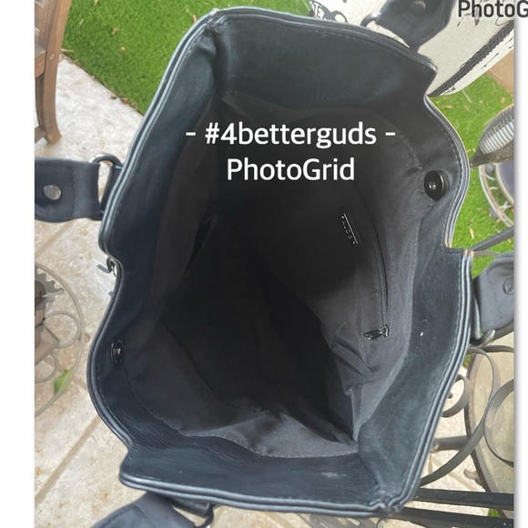 Aldo Fringe Handle Shoulder | Cross Body Adjustable Handle Black Satchel Purse - Picture 10 of 16